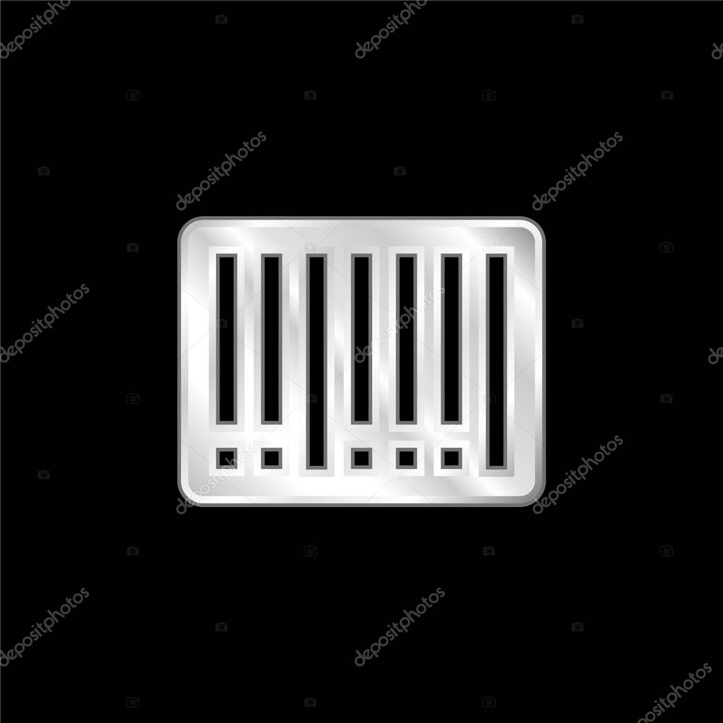 Barcode silver plated metallic icon