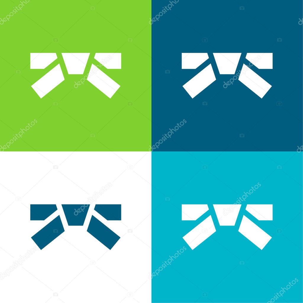 Belt Flat four color minimal icon set