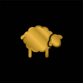 Schwarze Schafe vergoldet metallisches Symbol oder Logo-Vektor