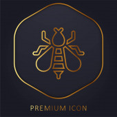 Včelí zlatá čára prémie logo nebo ikona