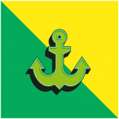 Kotva Zelená a žlutá moderní 3D vektorové logo ikony