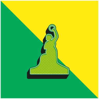 Bavyera Heykeli Yeşil ve Sarı 3D vektör simgesi logosu