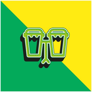 Bongolar yeşil ve sarı modern 3d vektör simgesi logosu