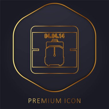 4 Nisan 2014 Takvim Sayfası Seyahat Çantası Hatırlatma Sembolü Altın Satır premium logosu veya simgesi