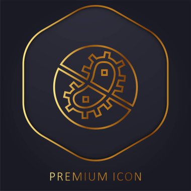 Bacteria golden line premium logo or icon clipart