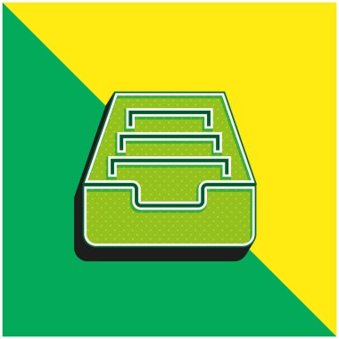 Archive Green and yellow modern 3d vector icon logo clipart