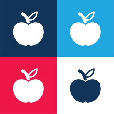 Apple meyve mavisi ve kırmızı dört renk minimal simgesi