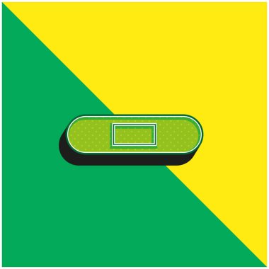 Beyaz Ayrıntılı yara bandı silueti Yeşil ve sarı modern 3D vektör simgesi logosu