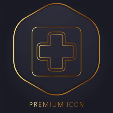 Düğme altın çizgisi prim logosu veya simgesi ekle