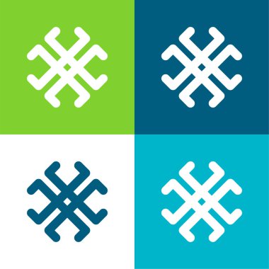 Astroloji Sembolü Düz 4 renk simgesi seti