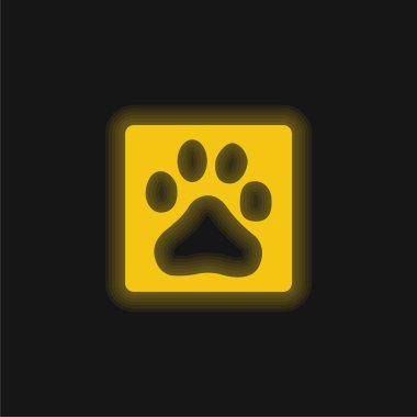 Baidu Logosu sarı parlak neon simgesi