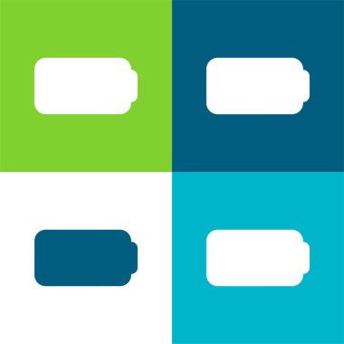 Batarya Düz 4 renk en küçük simge seti