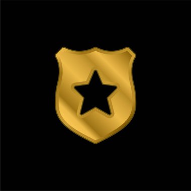 Rozet altın kaplama metalik simge veya logo vektörü
