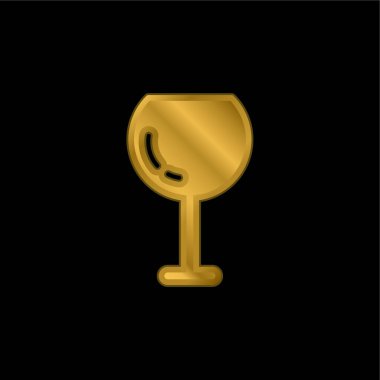 Big Wine Glass altın kaplama metalik simge veya logo vektörü