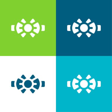 Baş Kravat Düz 4 renk minimal simge seti