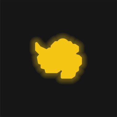 Antarktika sarı parlak neon simgesi