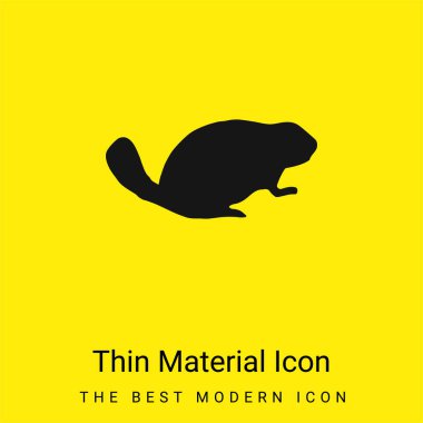Beaver Mammal Animal Shape minimal bright yellow material icon clipart