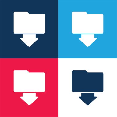 Ok mavi ve kırmızı dört renk minimal simge kümesi