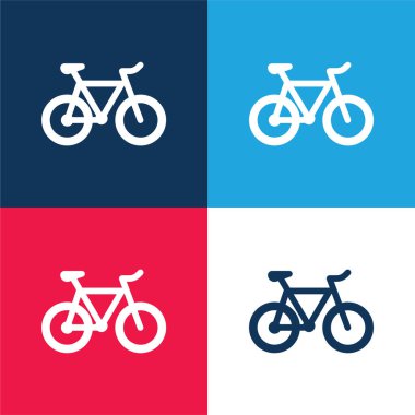 Bisiklet mavisi ve kırmızı dört renk simgesi seti