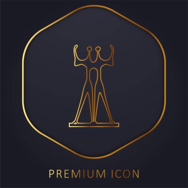 Soyut altın çizgi premium logosu veya simgesi