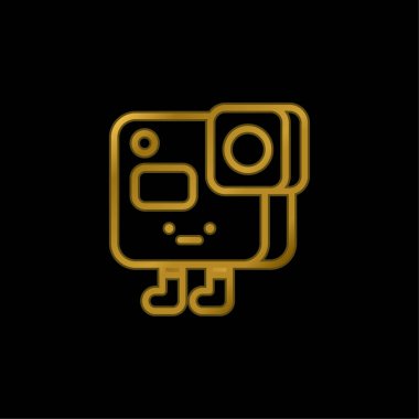 Eylem Kamerası altın kaplama metalik simge veya logo vektörü