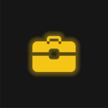 Evrak çantası sarı parlak neon simgesi