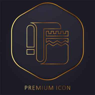 Battaniye altın çizgi prim logosu veya simgesi