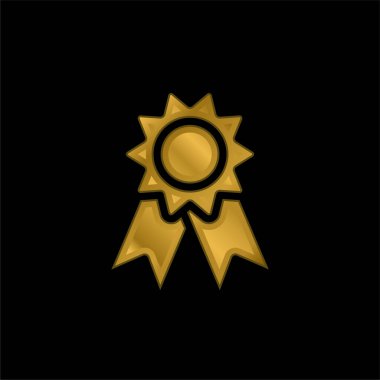 Altın kaplama metalik simge veya logo vektörü ödülü