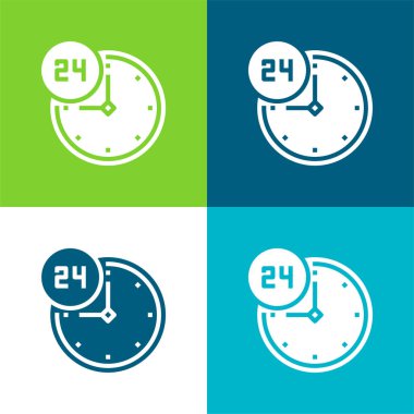 24 Saat Düz Renk en az simge seti
