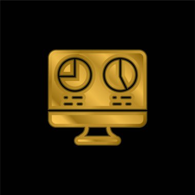 Analitik altın kaplama metalik simge veya logo vektörü