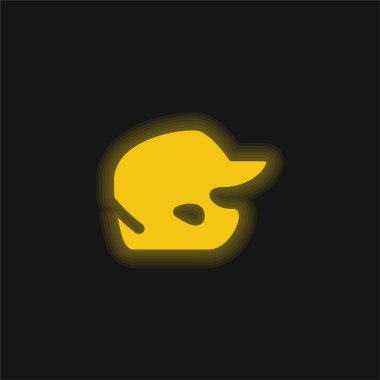 Beyzbol Miğferi Sarı parlak neon simgesi