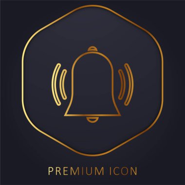 Alarm altın çizgi premium logosu veya simgesi