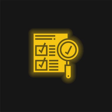 Parlayan sarı neon simgesini onayla