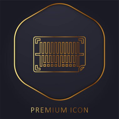 Barkod altın çizgi premium logosu veya simgesi