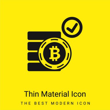 Bitcoin Sembolü Kabul Et Asgari parlak sarı malzeme simgesi