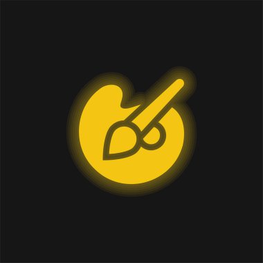 Sanat sarısı parlak neon simgesi