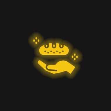 Ekmek sarısı parlak neon simgesi