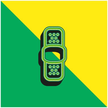 Yara bandı Yeşil ve sarı modern 3D vektör simgesi logosu