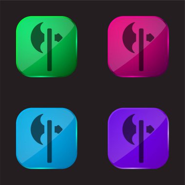 Balta dört renkli cam düğme simgesi