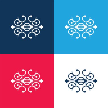 Kırmızı ve mavi renklerle çevrelenmiş top En küçük simge kümesi