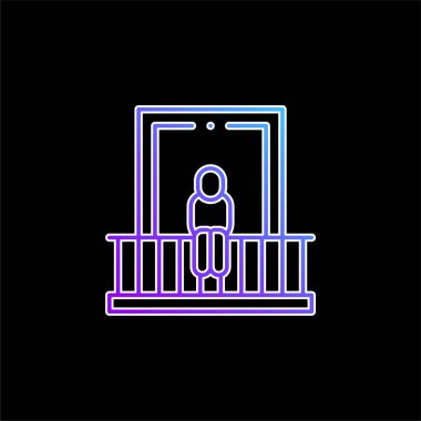 Balkon mavi gradyan vektör simgesi