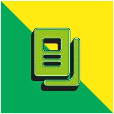 Kitap Yeşil ve Sarı modern 3D vektör simgesi logosu