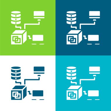 Uygulama Düz 4 renk minimal simgesi seti