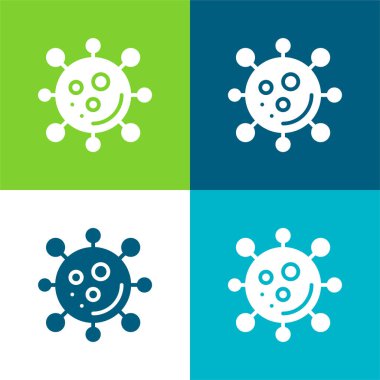 Bakteriler Düz 4 renk en küçük simge kümesi