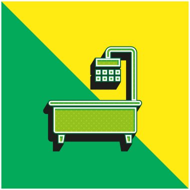 Küvet Yeşil ve sarı modern 3D vektör simgesi logosu