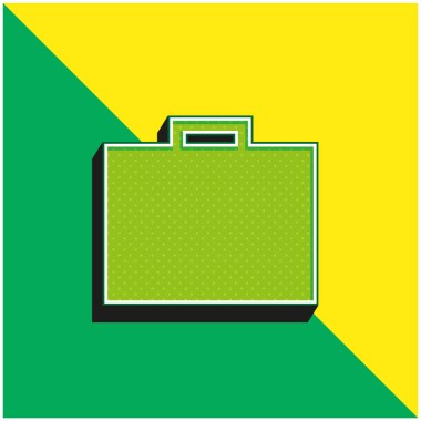 Evrak çantası Yeşil ve sarı modern 3d vektör simgesi logosu