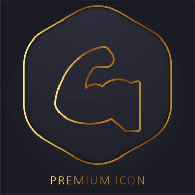 Biceps golden line premium logo or icon clipart