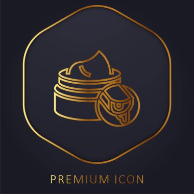 Aloe Vera altın çizgi prim logosu veya simgesi