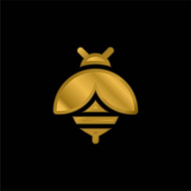 Arı altın kaplama metalik simge veya logo vektörü