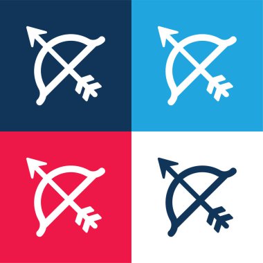 Yay ve Ok mavi ve kırmızı en küçük simge kümesi